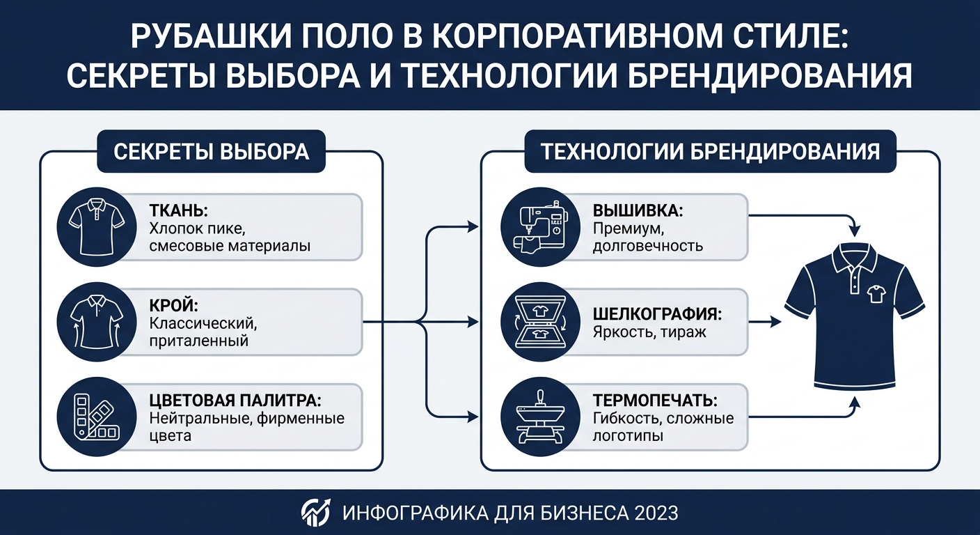 Рубашки поло в корпоративном стиле: секреты выбора и технологии брендирования